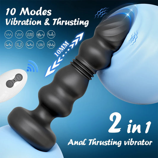 Analplug mit Vibration und Stoßfunktion