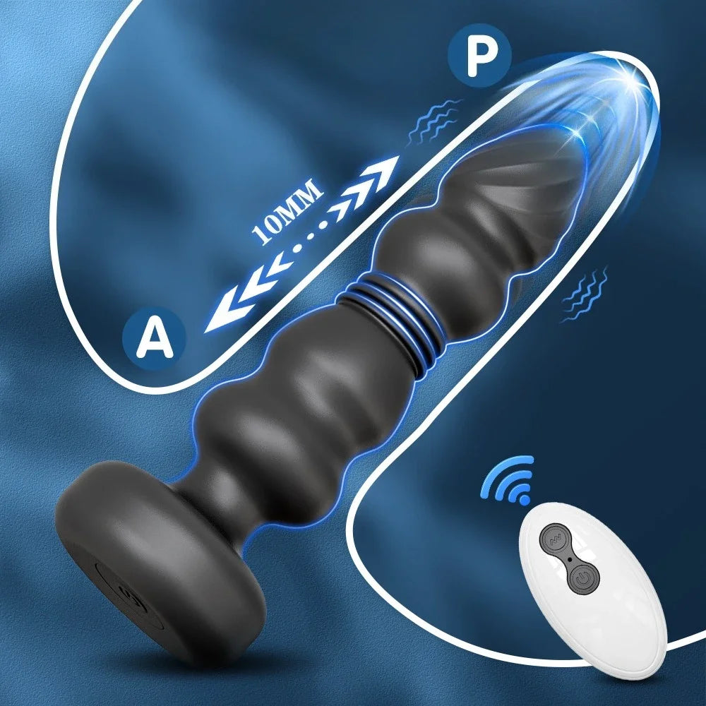 Analplug mit Vibration und Stoßfunktion