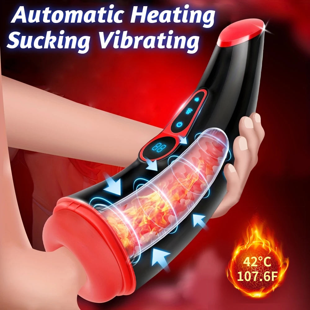 LCD Display Automatic Masturbator Sucking & Heating