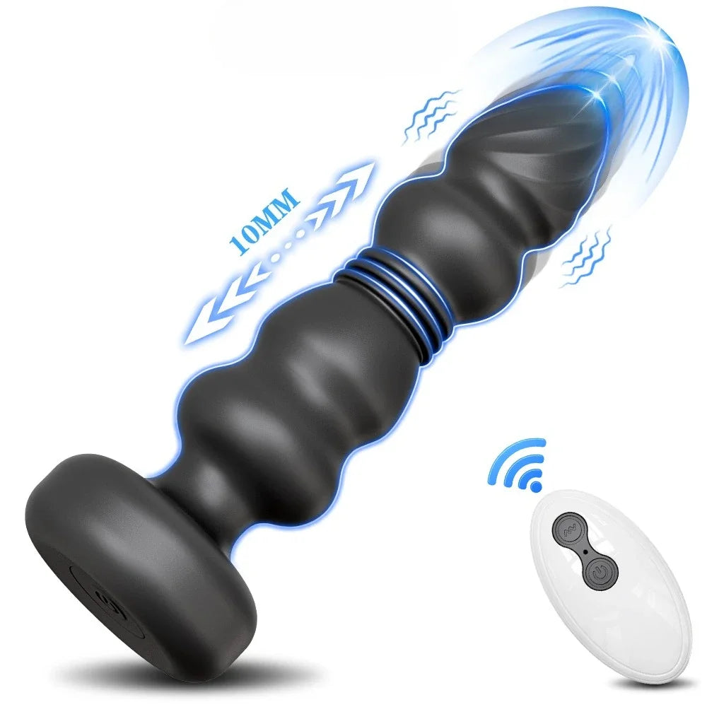 Analplug mit Vibration und Stoßfunktion